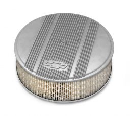 14" x 4" Air Cleaner Kit Holley GM Finned "Bowtie" Natural Finish w/paper filter