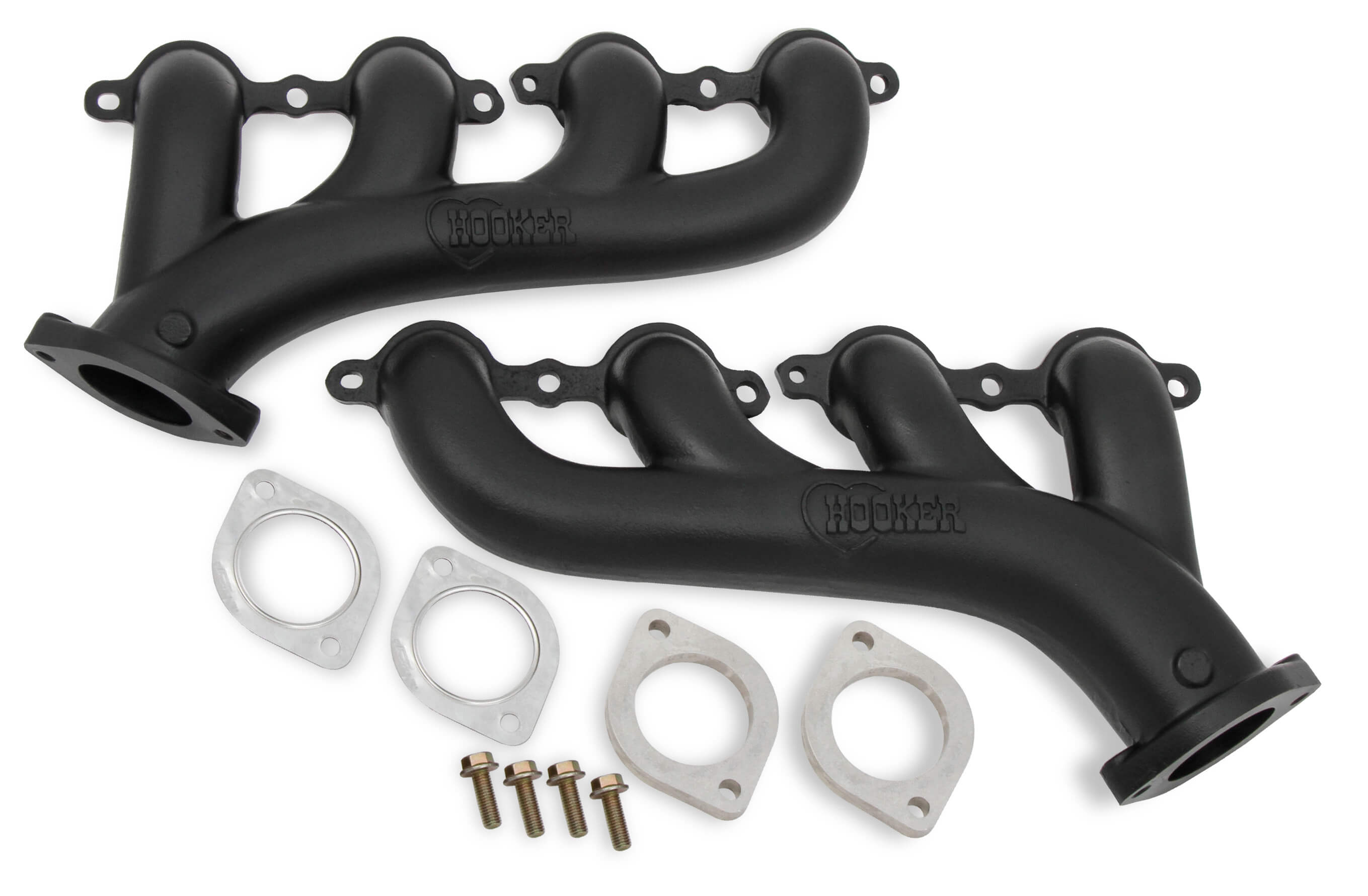 Multifit GM LS Exhaust Manifolds, 2.50 inch Outlet Black Ceramic