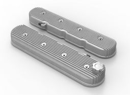Vintage Series Tall LS Finned Valve Covers, Natural Finish