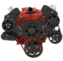 Small Block Chevy All Inclusive Wraptor Serpentine System - Stealth Black