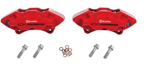 Rear 4-Piston Brembo® Brake Calipers in Red