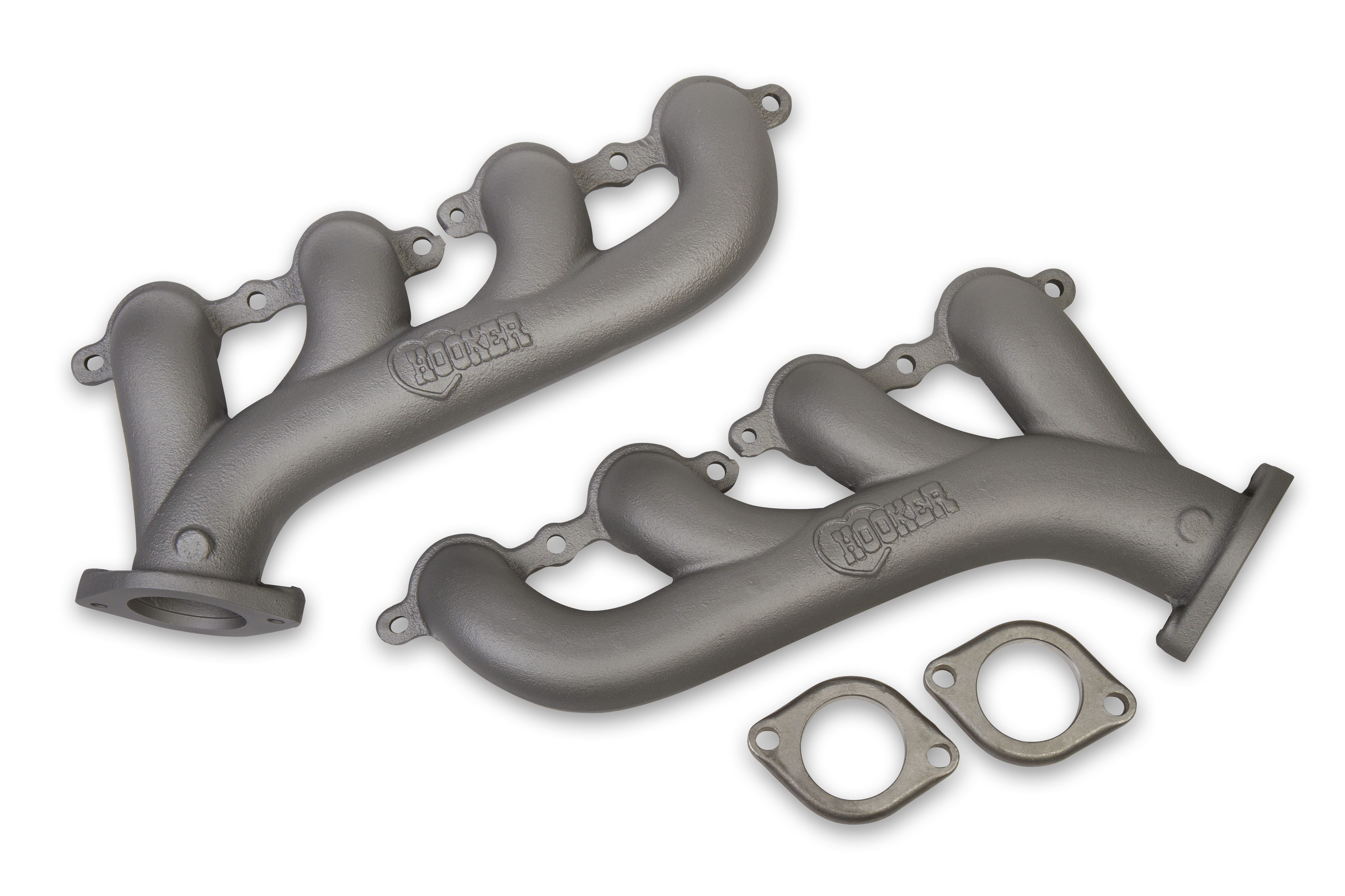 GM LS Exhaust Manifolds w/ 2.25" Outlet Cast Iron Gray Ceramic Finish